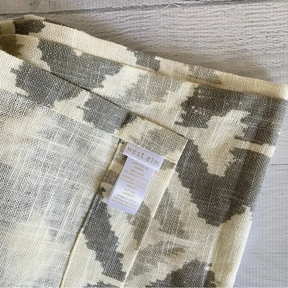 West Elm Linen Blend Curtains Grey Cream 48x84 Set of two - Picture 3 of 5